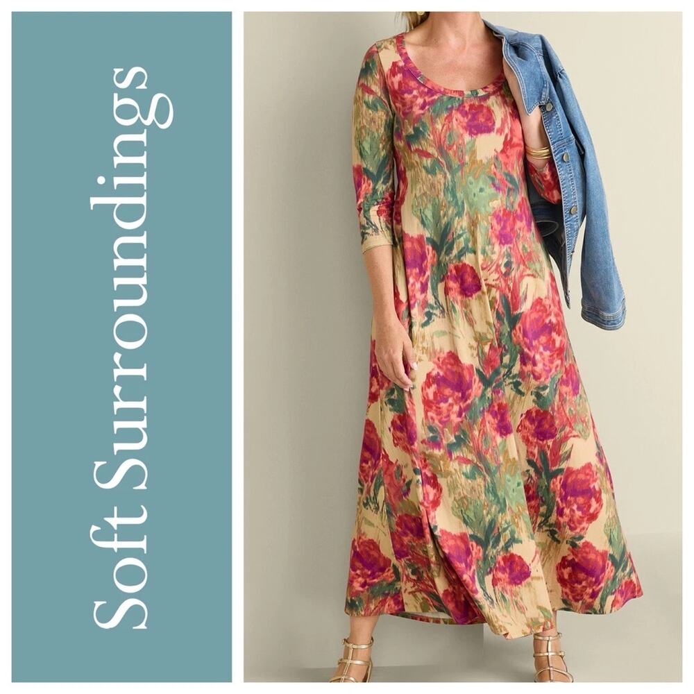 Soft Surroundings Women's Bundle Of 2 Maxi Bohemian Dresses, Sz XL. Multi Color - Picture 16 of 16